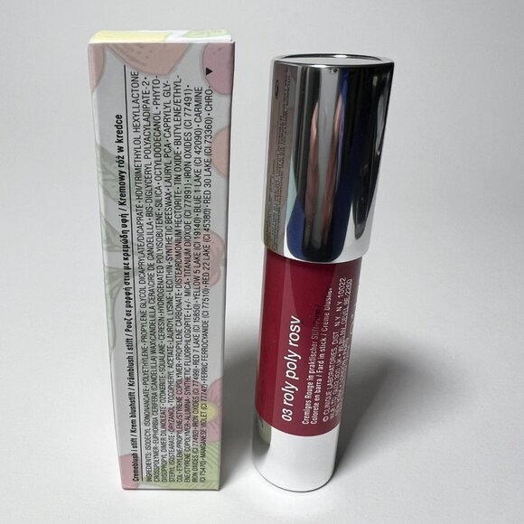 Clinique Chubby Stick Cheek Color Balm Blush Shade 03 Roly Poly Rosy Full Size - Picture 2 of 5